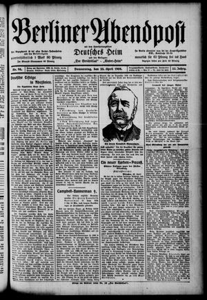 Berliner Abendpost vom 23.04.1908