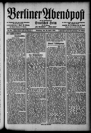 Berliner Abendpost vom 28.04.1908