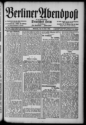 Berliner Abendpost vom 27.05.1908
