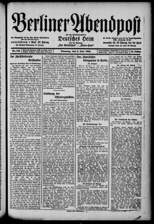 Berliner Abendpost vom 02.06.1908