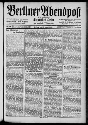 Berliner Abendpost vom 21.08.1908