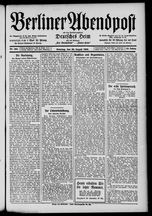 Berliner Abendpost vom 30.08.1908