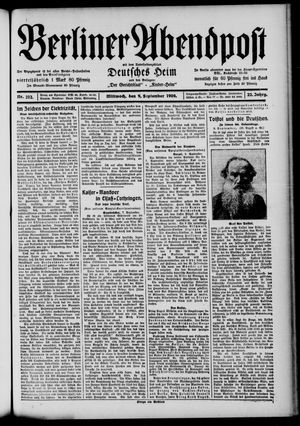 Berliner Abendpost on Sep 9, 1908