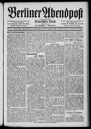 Berliner Abendpost vom 10.09.1908
