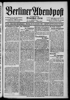 Berliner Abendpost vom 22.09.1908