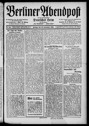Berliner Abendpost vom 25.09.1908