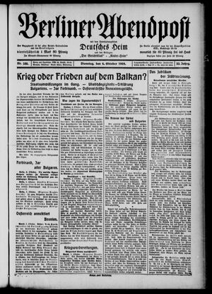 Berliner Abendpost on Oct 6, 1908