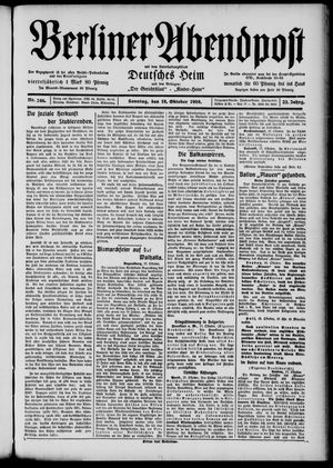 Berliner Abendpost vom 18.10.1908