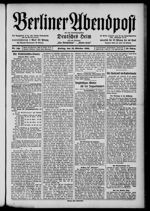 Berliner Abendpost on Oct 23, 1908