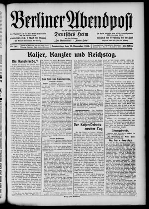 Berliner Abendpost vom 12.11.1908