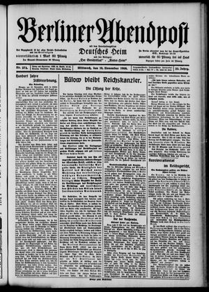 Berliner Abendpost vom 18.11.1908