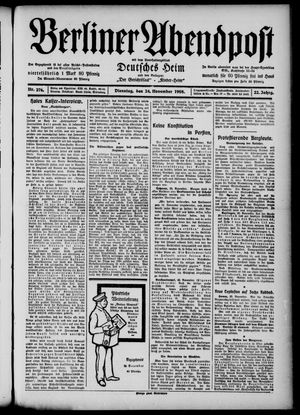 Berliner Abendpost vom 24.11.1908