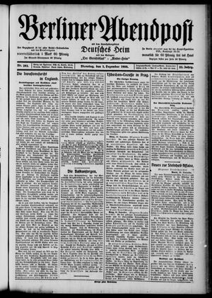 Berliner Abendpost vom 01.12.1908