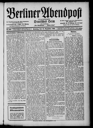 Berliner Abendpost on Dec 13, 1908
