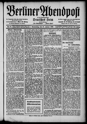 Berliner Abendpost vom 21.01.1909