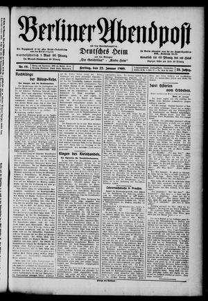 Berliner Abendpost vom 22.01.1909