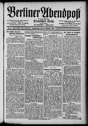 Berliner Abendpost vom 18.02.1909