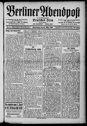 Berliner Abendpost vom 25.03.1909