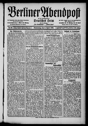 Berliner Abendpost vom 08.04.1909