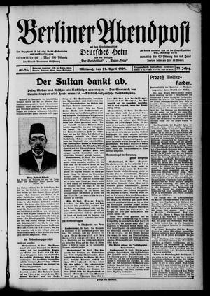 Berliner Abendpost vom 21.04.1909