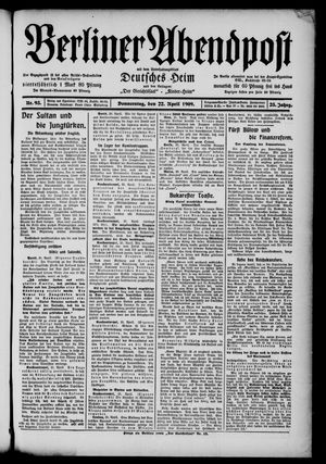 Berliner Abendpost vom 22.04.1909