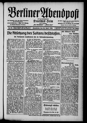 Berliner Abendpost vom 24.04.1909