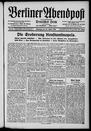 Berliner Abendpost vom 27.04.1909