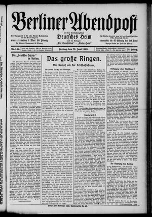 Berliner Abendpost vom 25.06.1909