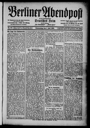 Berliner Abendpost vom 01.07.1909