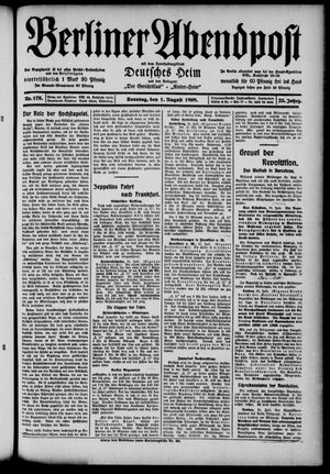Berliner Abendpost vom 01.08.1909