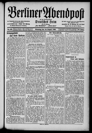 Berliner Abendpost vom 10.08.1909
