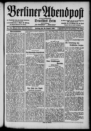Berliner Abendpost vom 20.08.1909