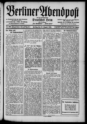 Berliner Abendpost vom 27.08.1909