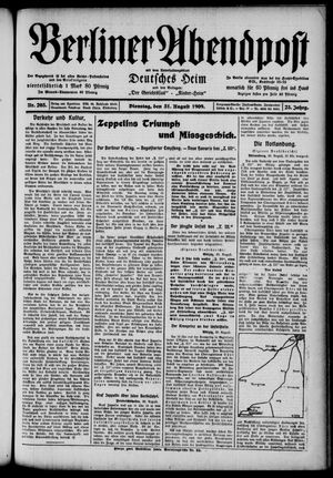 Berliner Abendpost vom 31.08.1909