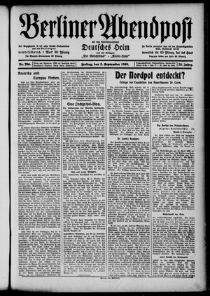 Berliner Abendpost vom 03.09.1909