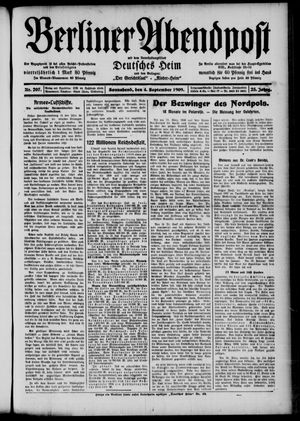 Berliner Abendpost vom 04.09.1909