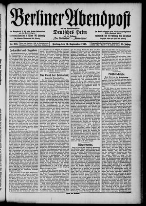 Berliner Abendpost vom 10.09.1909