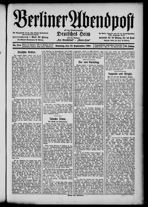 Berliner Abendpost vom 12.09.1909