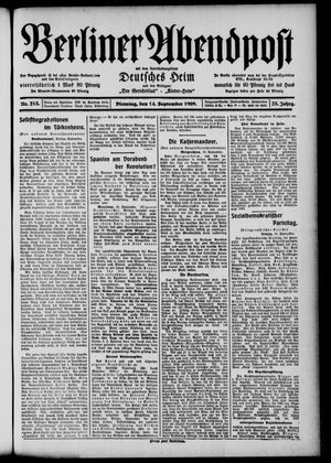 Berliner Abendpost vom 14.09.1909