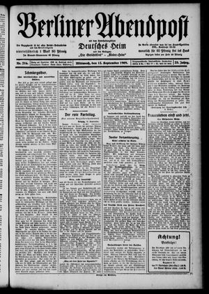 Berliner Abendpost on Sep 15, 1909