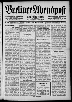 Berliner Abendpost vom 17.09.1909
