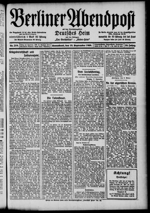 Berliner Abendpost vom 18.09.1909
