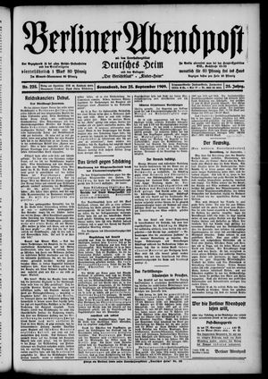 Berliner Abendpost vom 25.09.1909
