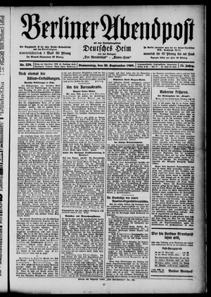 Berliner Abendpost vom 30.09.1909