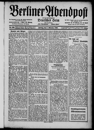 Berliner Abendpost vom 01.10.1909