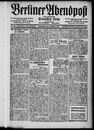 Berliner Abendpost vom 02.10.1909