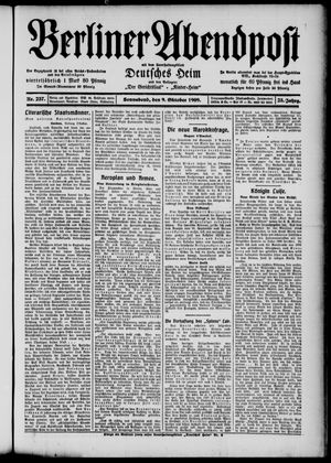 Berliner Abendpost vom 09.10.1909