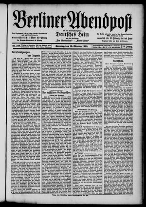 Berliner Abendpost vom 10.10.1909