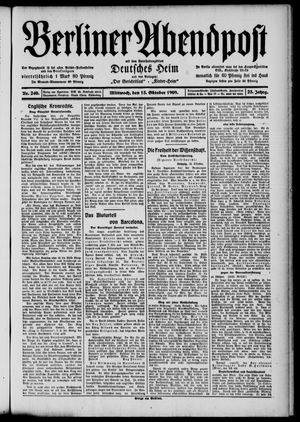 Berliner Abendpost vom 13.10.1909
