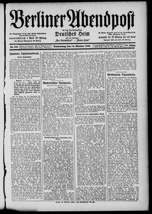 Berliner Abendpost vom 14.10.1909